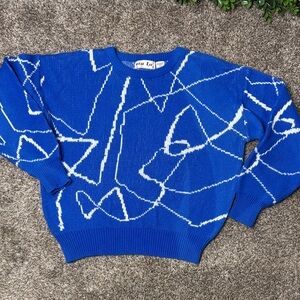 vintage Via L.A. knit pullover sweater abstract pattern Sz large